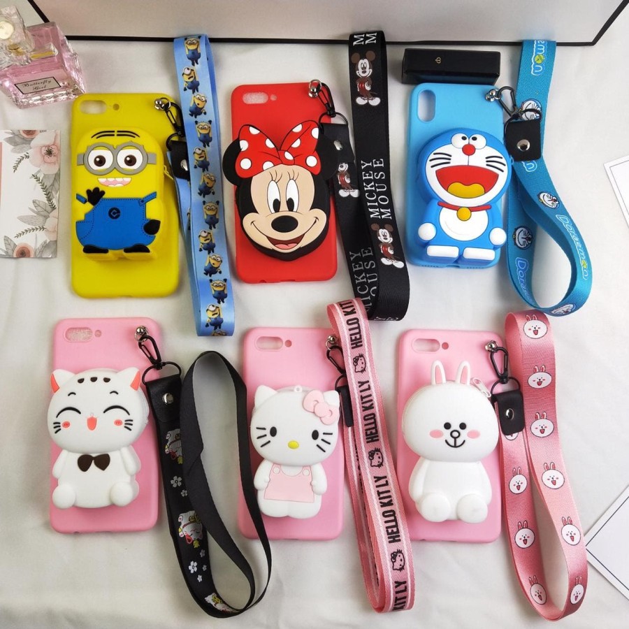 Case Disnie  Plus Dompet Dan Tali Samsung A7 2018