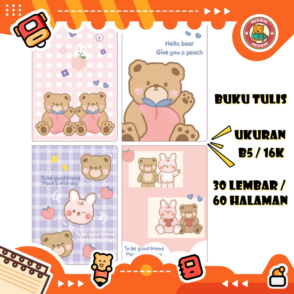 

Buku Tulis Ukuran B5 16K isi 30 Lembar Karakter Lucu MB0116