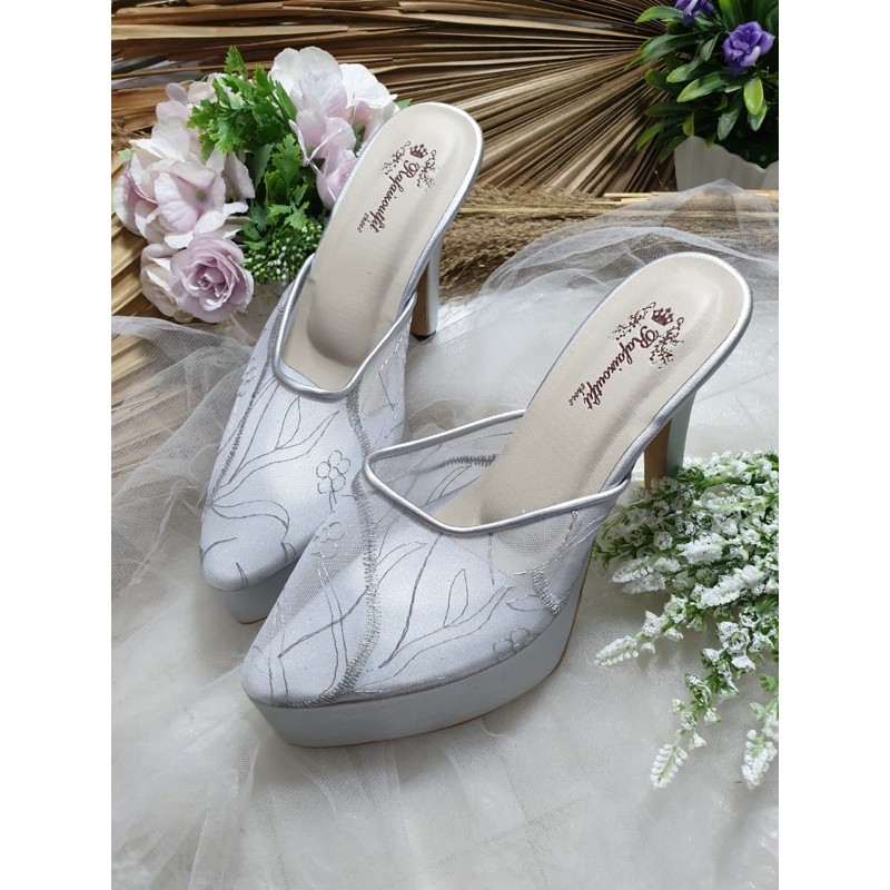 sepatu ananda silver 12cm lancip