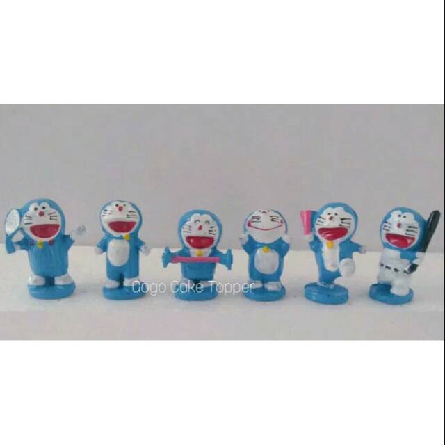  Doraemon  Set 6 Topper Cake Action Figure Hiasan  Kue  