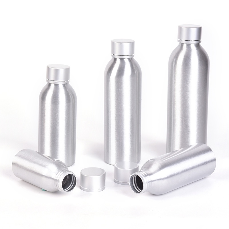 Botol Lotion Kosong Bahan Aluminum Metal Ukuran 50 / 100 / 120 / 150 / 250ml