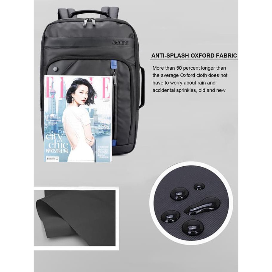 Tas Tas Laptop Backpack Ransel Waterproof Tas Anti Air Arctic Hunter Ah-Eb - Hitam New Arrival