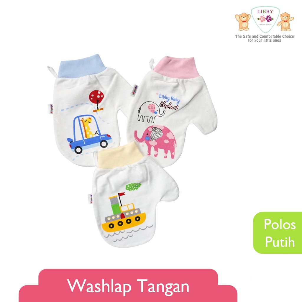 Libby Washlap Bayi Kain Putih - Waslap Bayi Libby Katun Halus - Kain Waslap Bayi