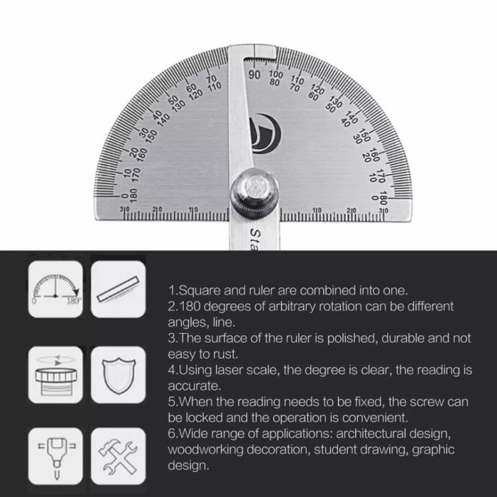 

Terlaris Penggaris Meteran Busur 180 Multifungsi Bagus
