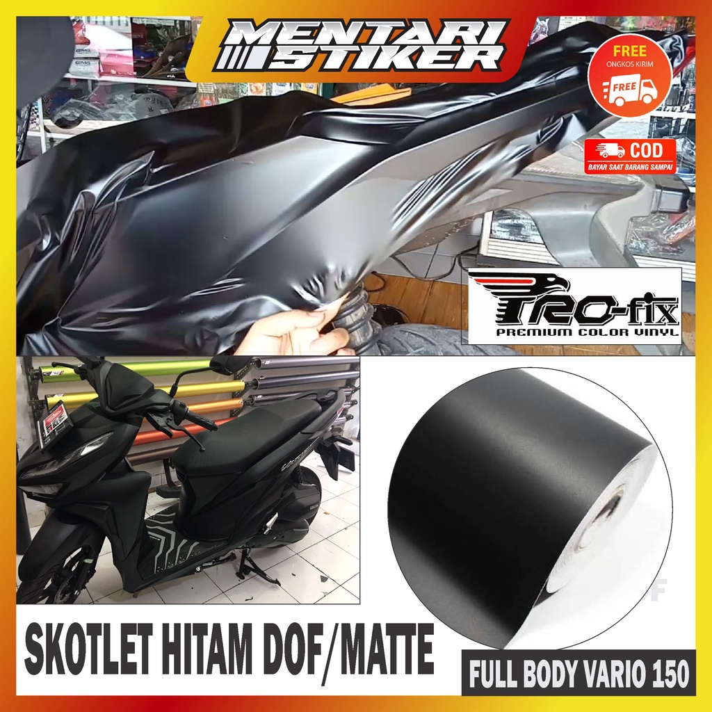 STIKER FULL BODY VARIO 150 STIKER SKOTLITE POLOS WARNA HITAM DOFF MATT DAN GLOSY