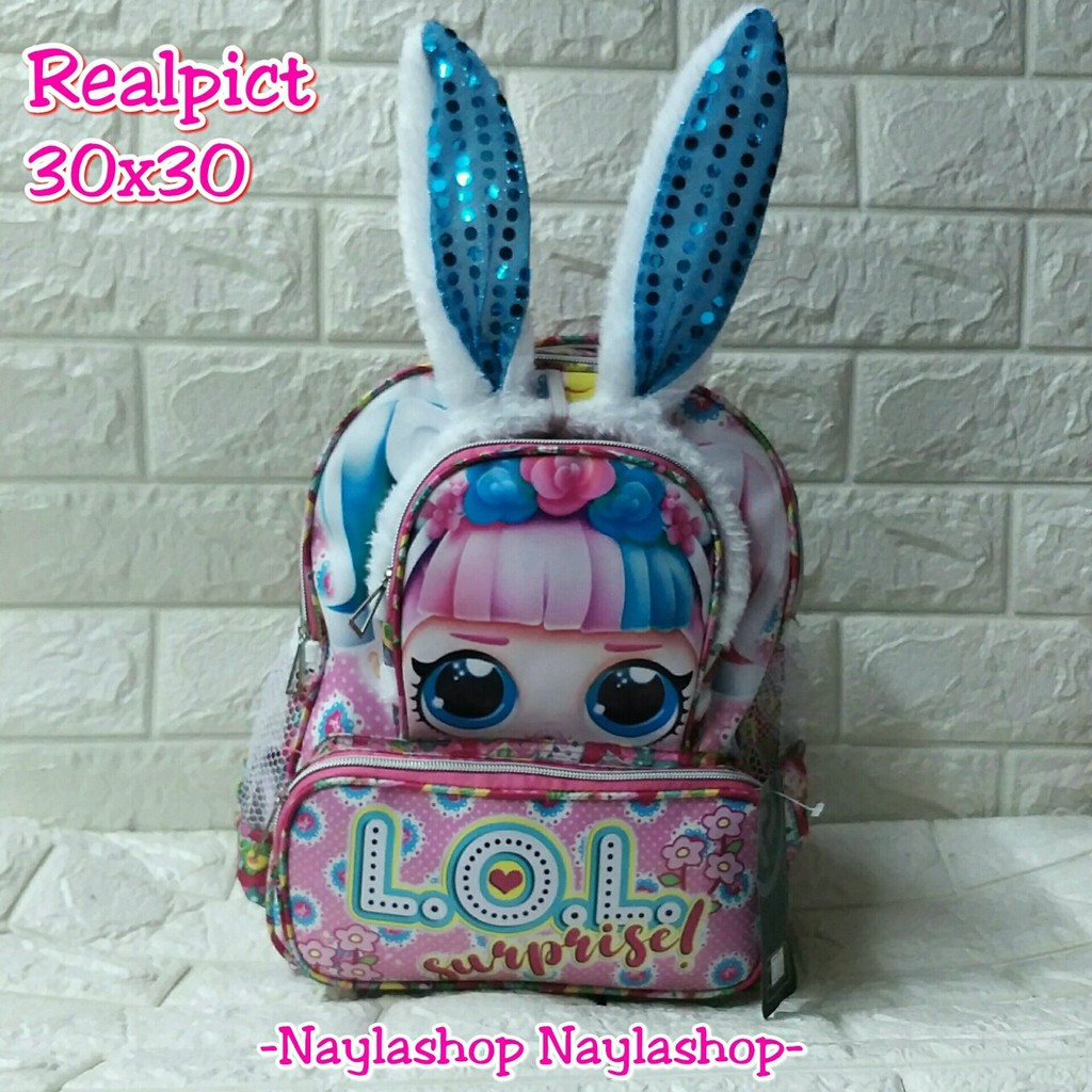 Back Pack Double Decker_Tas Ransel Anak_Lol_Unicorn_Superhero_Paw Patrol_Shopkins Fashion Cewek W5Q3