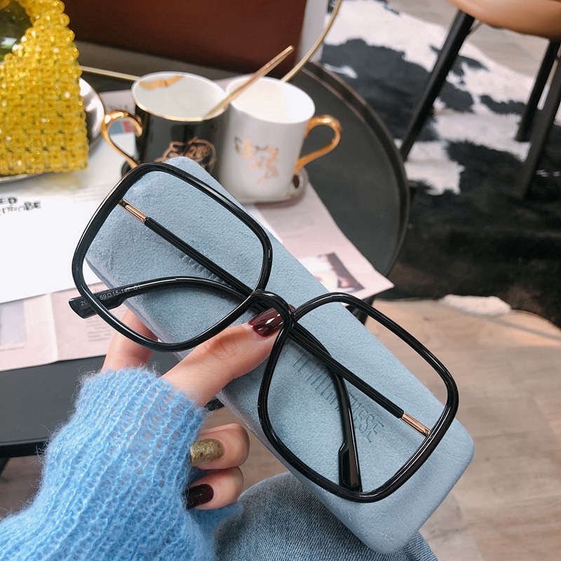 （YUZHU）COD Bayar di Tempat Miopia Kacamataminus 0°~-400 Korean Style Square Frame Kacamata Anti Biru Eyeglasses