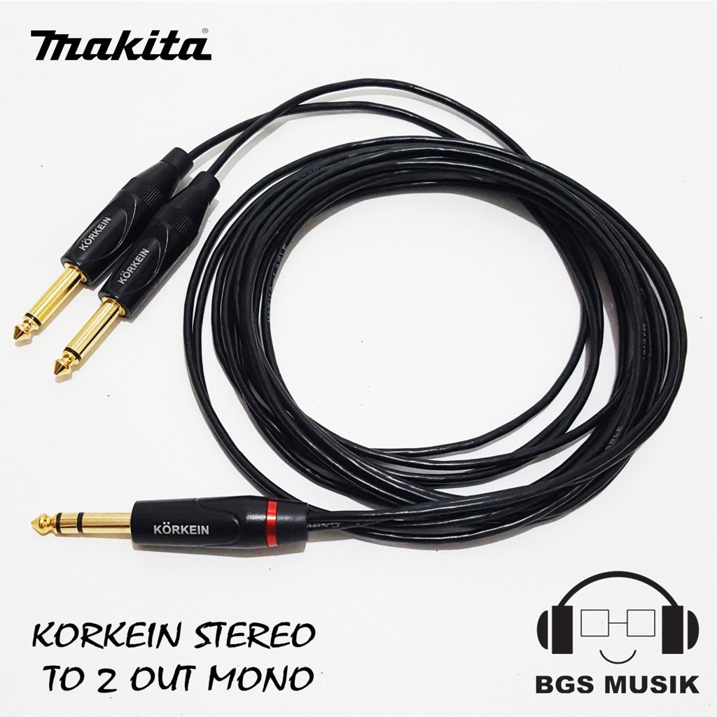 Kabel Jack Stereo To 2 Jack Mono 20m - Kabel Jack Stereo 6.5mm To 2 Jack Mono - Kabel Jack Mic
