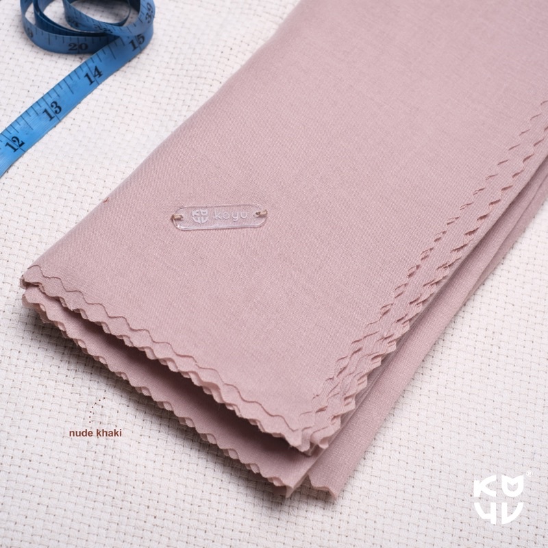 Hijab Segiempoat Voal Rosaline Part 2 Baru-NUDE KHAKI