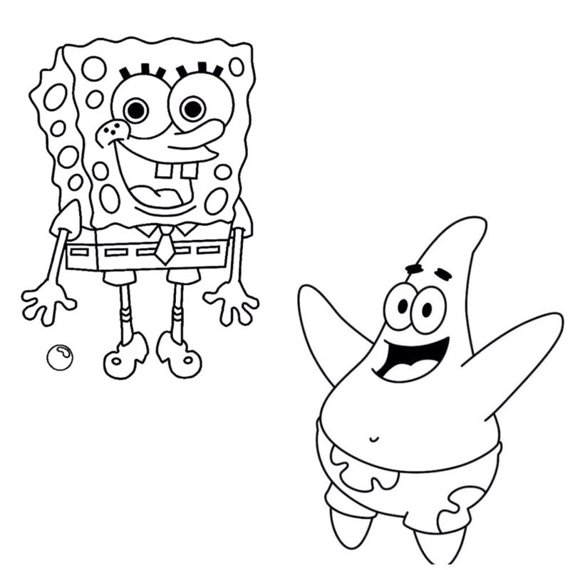 gambar kertas untuk mewarna spongebob