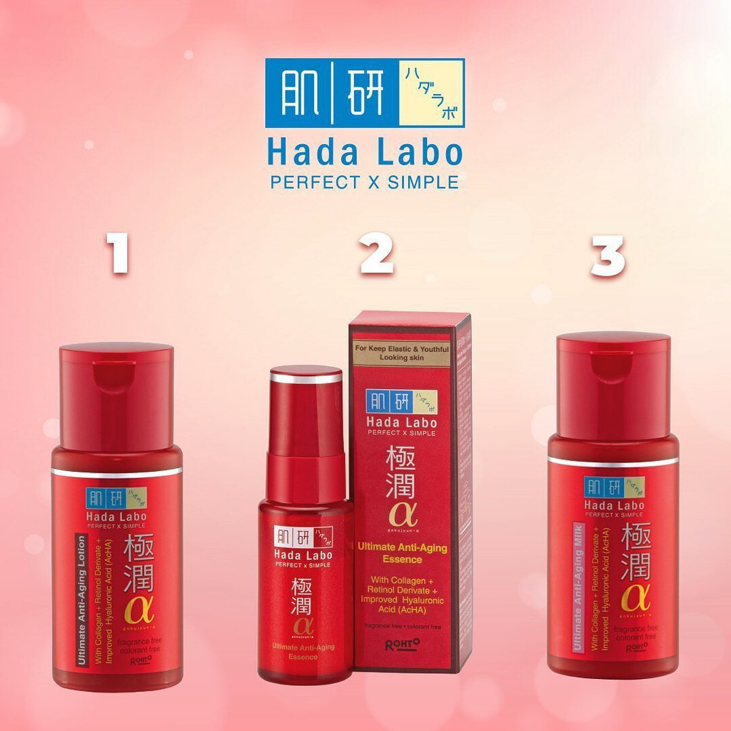 HADA LABO GOKUJYUN ALPHA ULTIMATE ANTI-AGING LOTION / MILK / ESSENCE