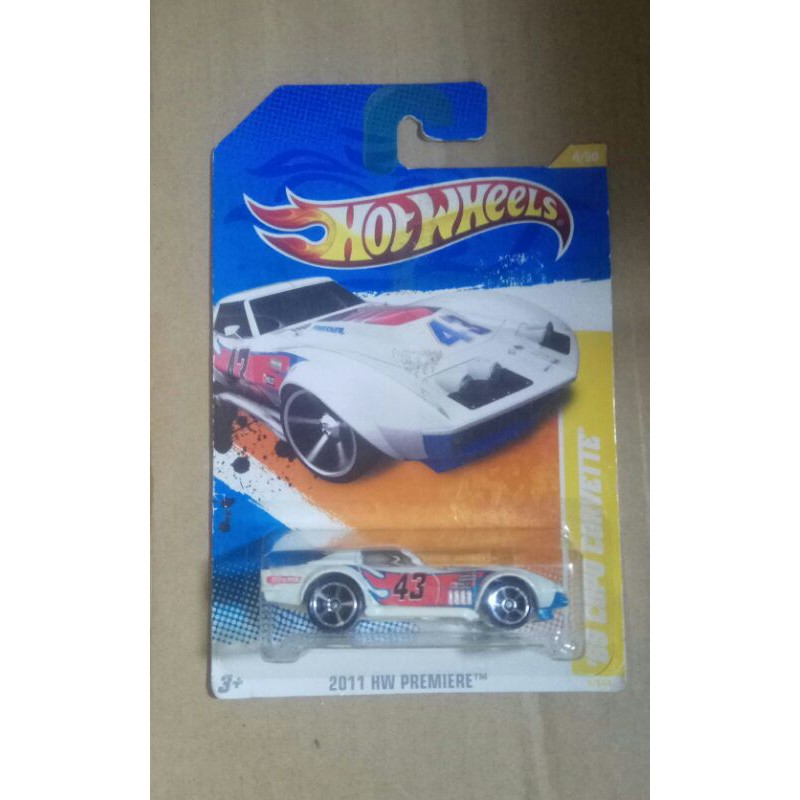 hotwheels 69 COPO CORVETTE putih HW 2011 HW PREMIERE blue card card lawas