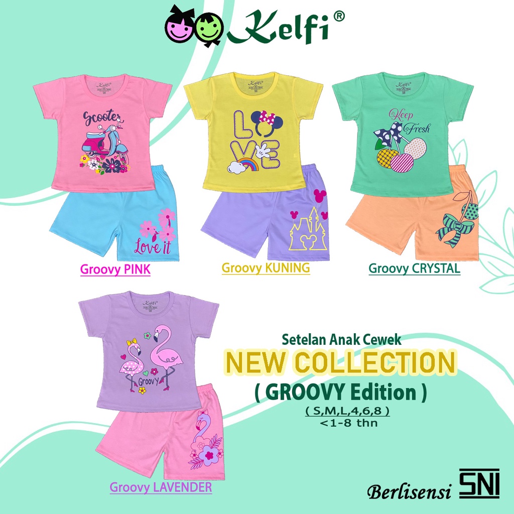 PROMO 10.10 KELFI SETELAN ANAK KOMBINASI / SET BAJU ANAK CEWEK USIA 1- 8 TAHUN &quot;GROOVY EDITION &quot;