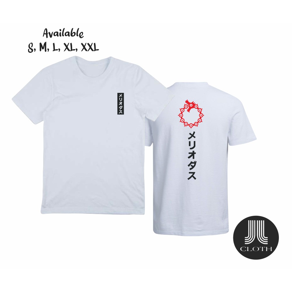 Tshirt Baju Kaos Anime Nanatsu No Taizai Seven Deadly Sins Cotton Combed 30s