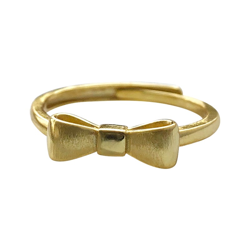 Cincin adjustable Desain Kupu-Kupu Warna Emas Matte Untuk Wanita