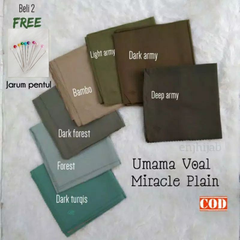 PART 1 JILBAB VOAL MIRACLE PLAIN UMAMA  JILBAB HIJAB KERUDUNG SEGIEMPAT POLOS LASER CUT  UMAMA