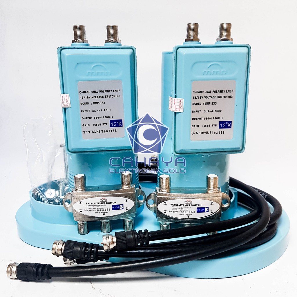 LNB MMP C Band 2 in 1 Dual 333 Noise 12K 2 Satelit 2 Receiver