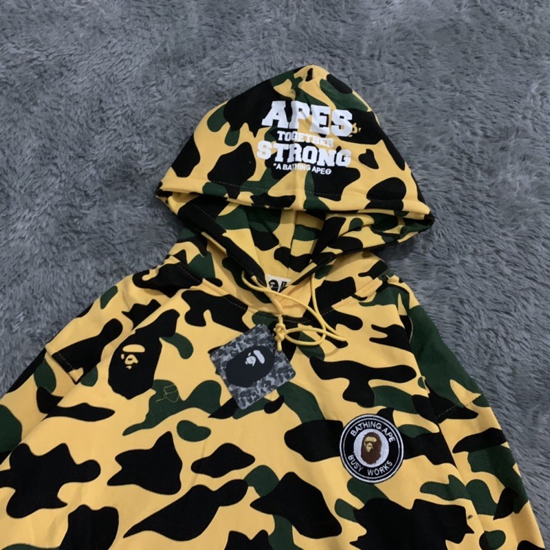 Sweater Hoodie Bape Bathing Ape Strong Together Camo Fulltag &amp; Lebel