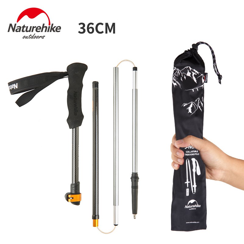 Trekking Pole Lipat Carbon Fiber Naturehike NH17D005-D - Tongkat Gunung Jalan Hiking Camping Outdoor