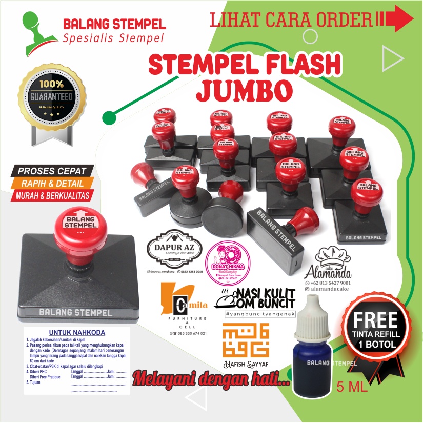 Jual Stempel Jumbo Stampel Flash Custom Besar Warna Otomatis Cap Kardus ...