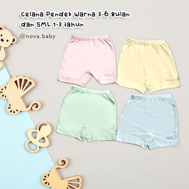 Nova Celana Pendek Bayi Polos 0m - 24m - 1 Pcs