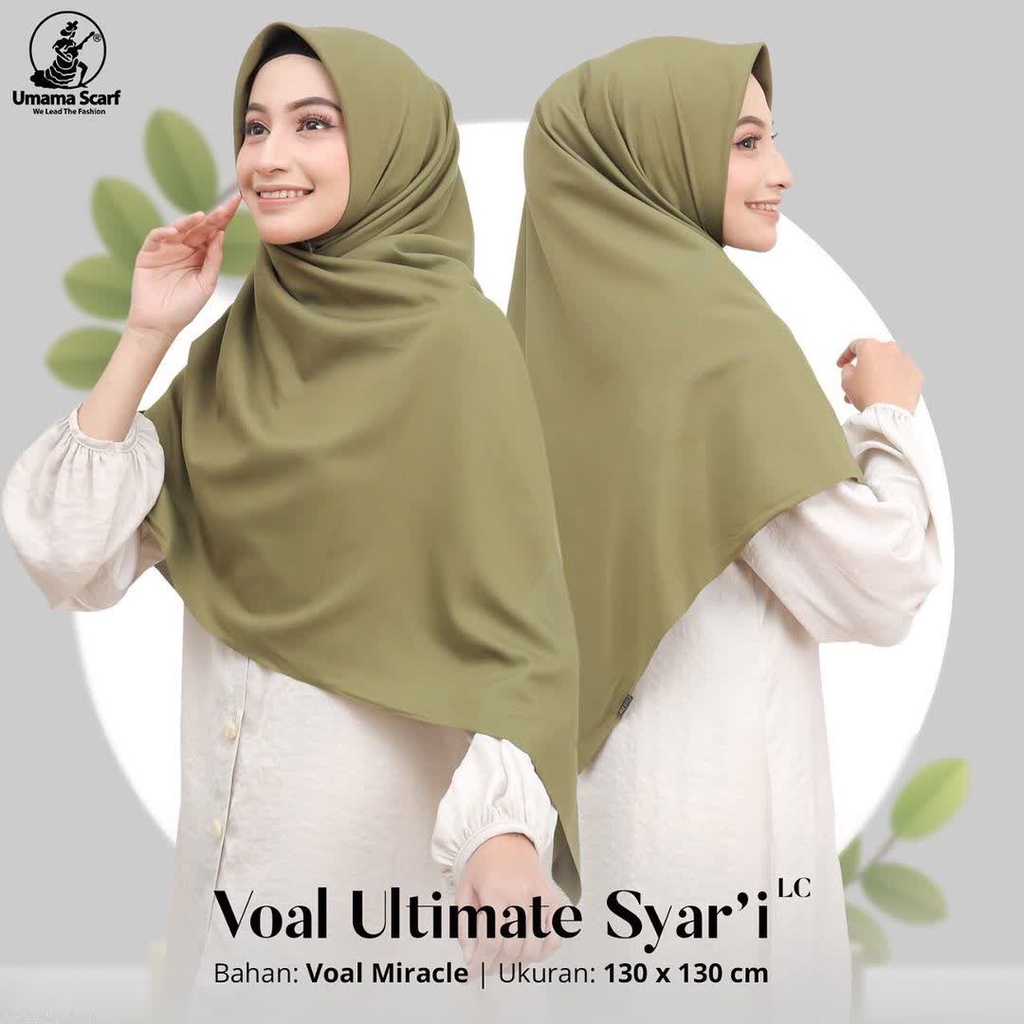 Hijab Segiempat Syari Voal ULTIMATE Syari Size 130x130 Umama LABEL BESI - Voal Miracle Plain Umama Syari