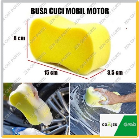 Busa Spon CUCI Sponge Cuci Mobil Motor Piring KUNING 8 Busa Foam Wash Tebal BENTUK ANGKA 8
