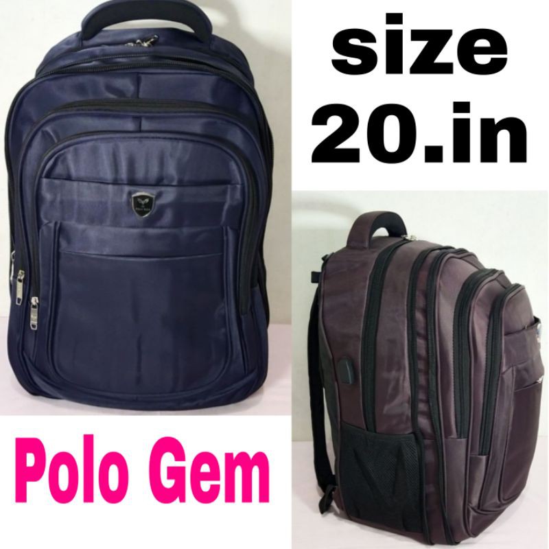 tas ransel laptop polo Gem jumbo size 20 in