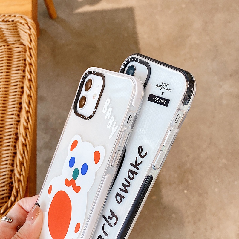 Casing Soft Case Motif Kartun Beruang Untuk iPhone 11 / 12 / 13 Pro Max / 7 / 8 + / X / XR / Xs Max