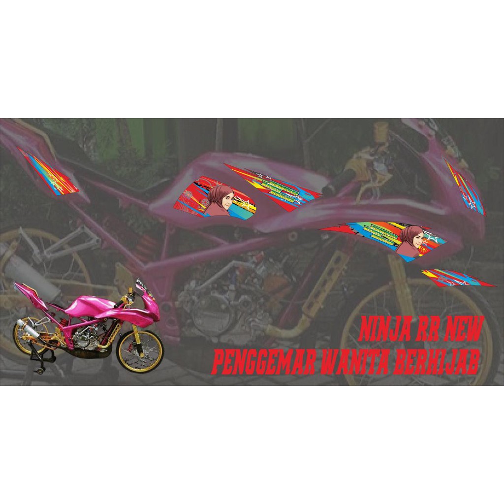 Stiker motor ninja rr new hijab 1