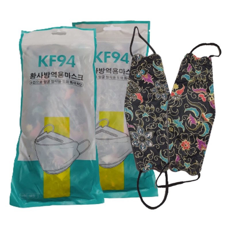 Masker KF94 Careion batik 10pcs 3ply/masker motif batik/Masker dewasa KF94 bermotif/masker earloop motif batik
