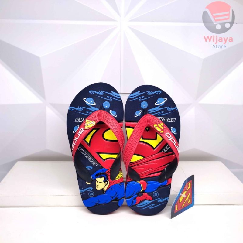 Sandal Jepit Anak Laki-Laki Ando Player 28-32 Sendal Karakter Superhero Superman Batman Desain Seru untuk Aktivitas Sehari-hari SPM BT 2301 210 103