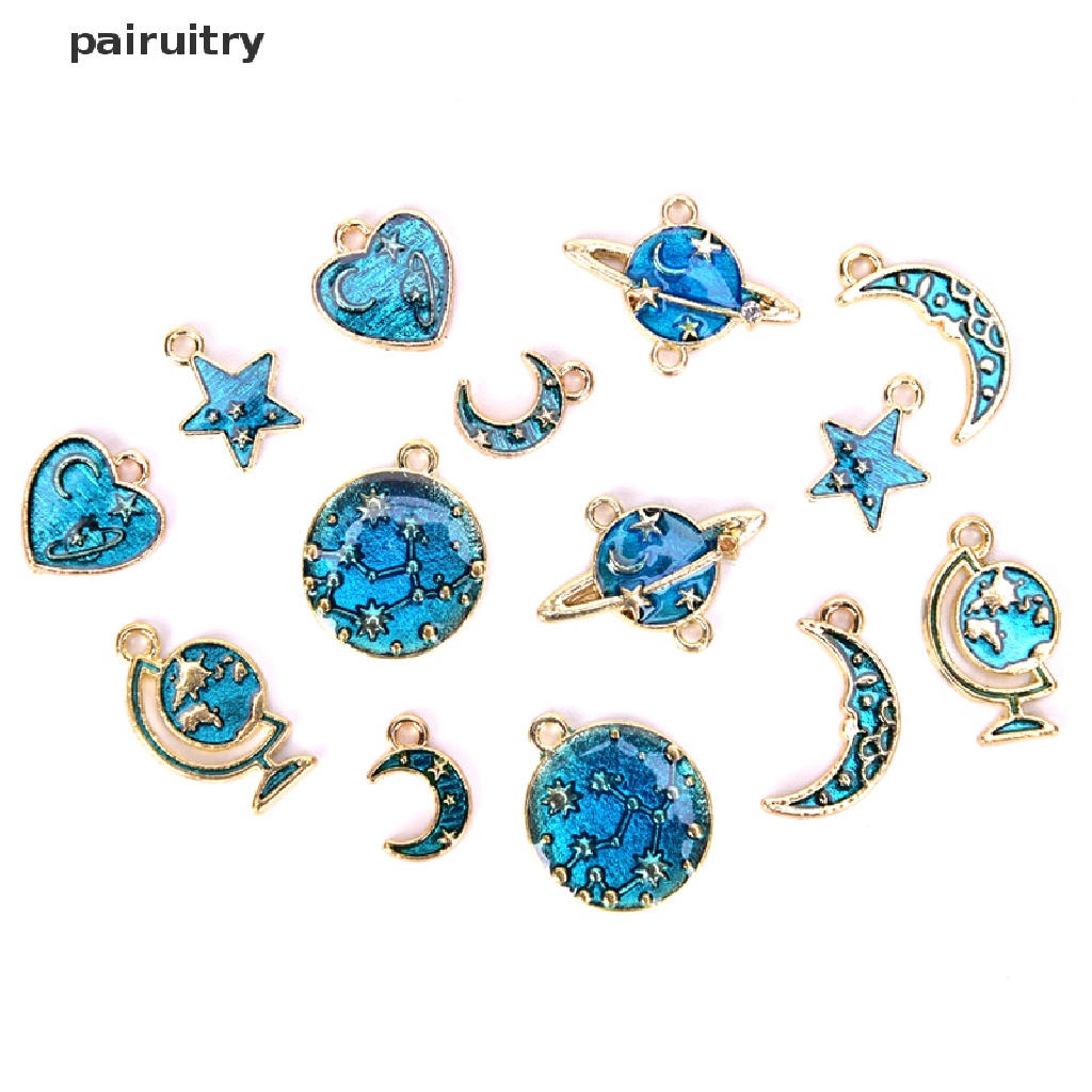 Prt 10Pcs / Set Liontin Enamel Alloy Seri Universe Charms Untuk Kerajinan Tangan DIY PRT