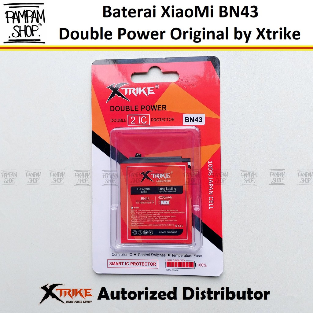 Baterai Xtrike Double Power Original XiaoMi BN43 Redmi Note 4 4X Snapdragon Batre Batrai Battery Handphone HP Snap Dragon