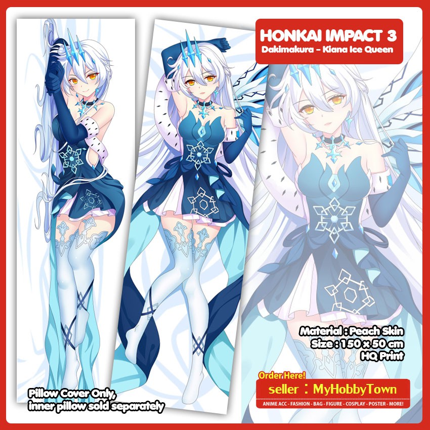 Sarung Bantal Anime Dakimakura Honkai Impact : Kiana Ice Queen