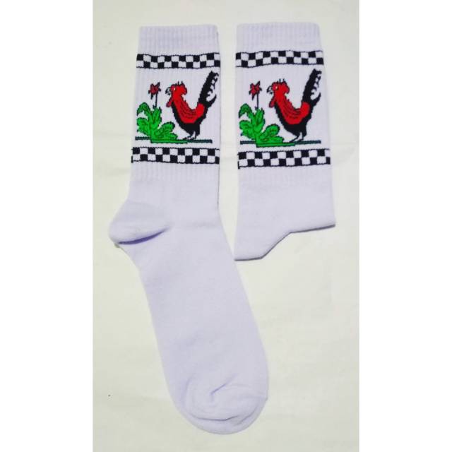 Kaos kaki viral motif ayam jago