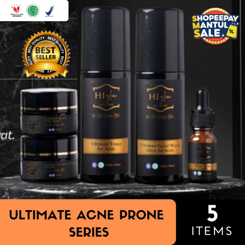 (COD) HI GLOW ULTIMATE PAKET ACNE PRONE