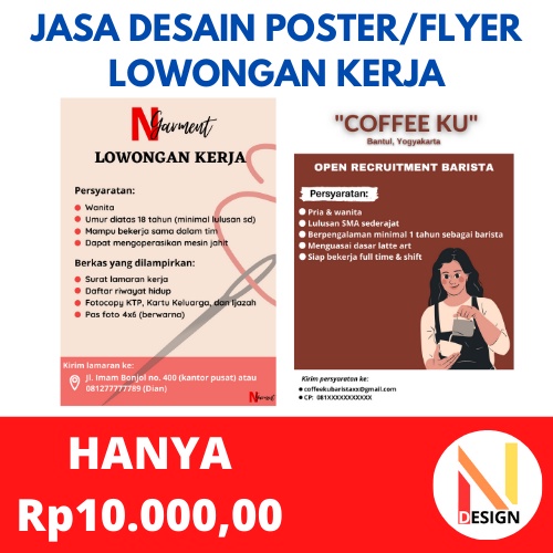 

Jasa Desain Poster/Flyer Lowongan Kerja