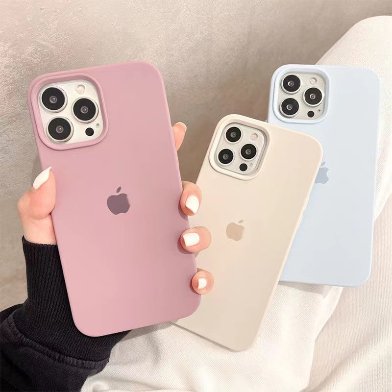 IPHONE Casing Silikon Cair Warna-Warni Beludru Untuk Iphone11 12 13 14 Pro Max Plus X XS XR 7 8 Plus SE 2020 shockproof case cover