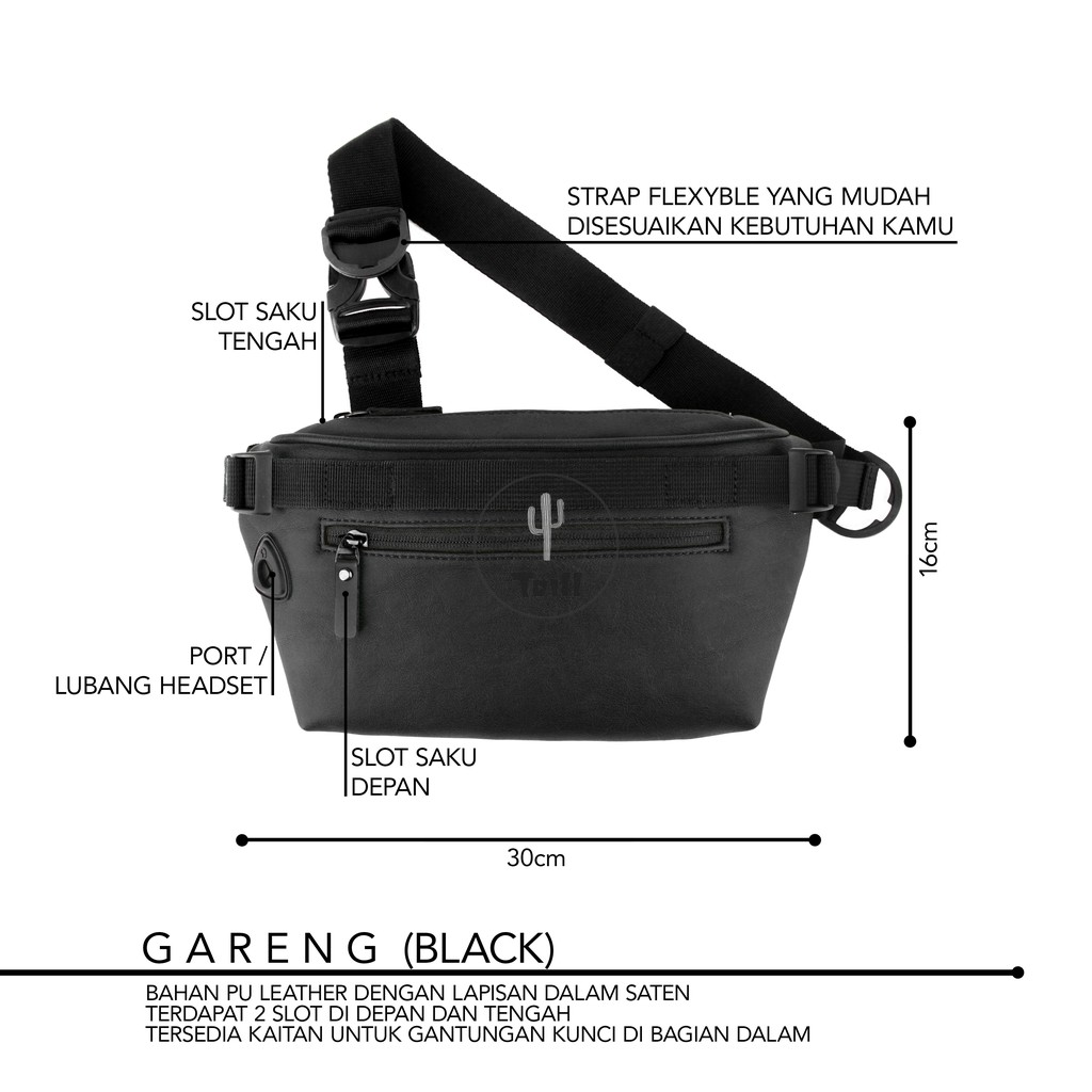 Tas Pinggang Gareng Waistbag Tas Slempang Tas Pinggang Pria Waistbag Tas Pinggang Wanita Selempang