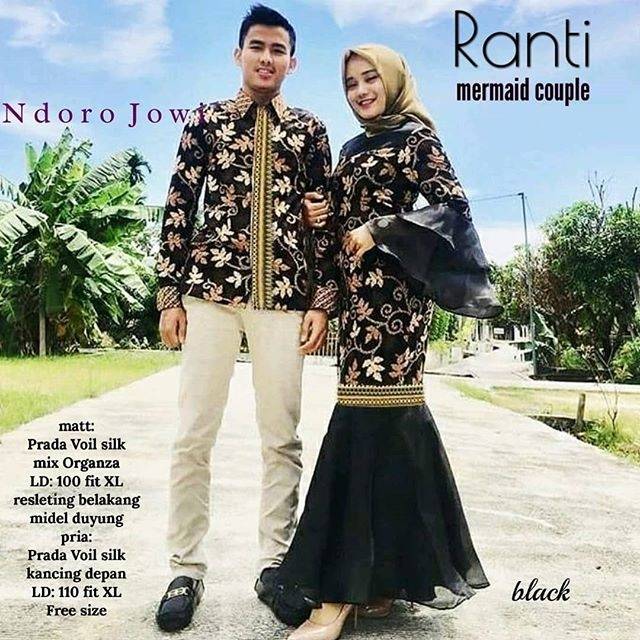 Ranti Couple Dress Mermaid Prada Silk Organza & Kemeja Batik Prada Silk