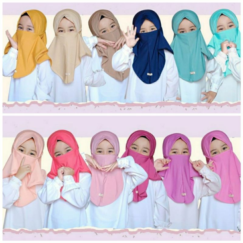 Jilbab Jersey Super Anak Premium 1-3 Tahun, Jilbab Khansa