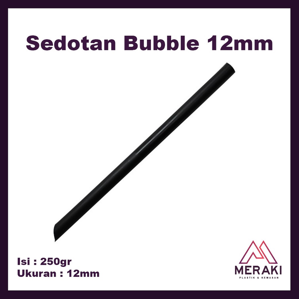 Sedotan Bubble Boba Hitam Besar 12mm