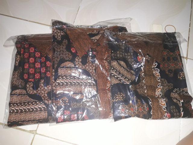 Jaya Batik Hrb026 Kenongo Kemeja Tosca Pendek Pekalongan Padi M L Xl Sogan Tulis Halus Kemeja Batik