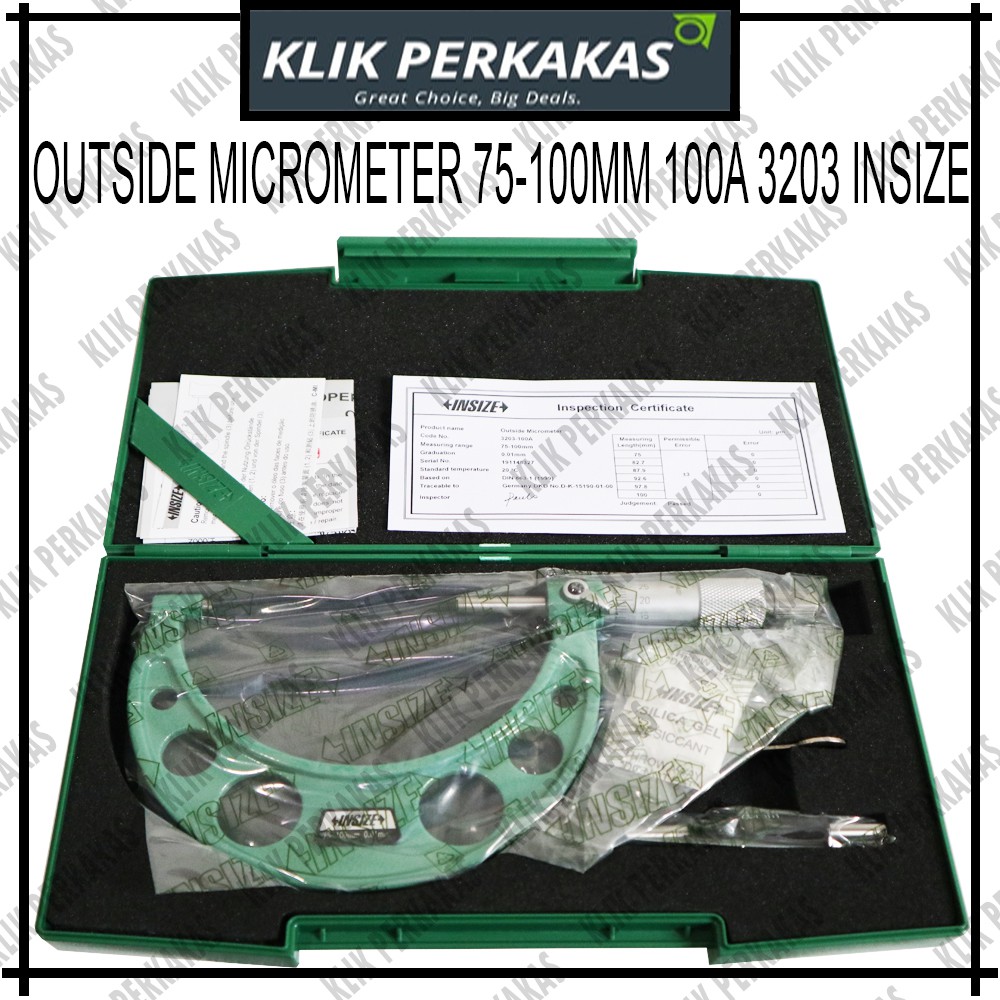 OUTSIDE MICROMETER 75-100MM 100A 3203 INSIZE ORIginal