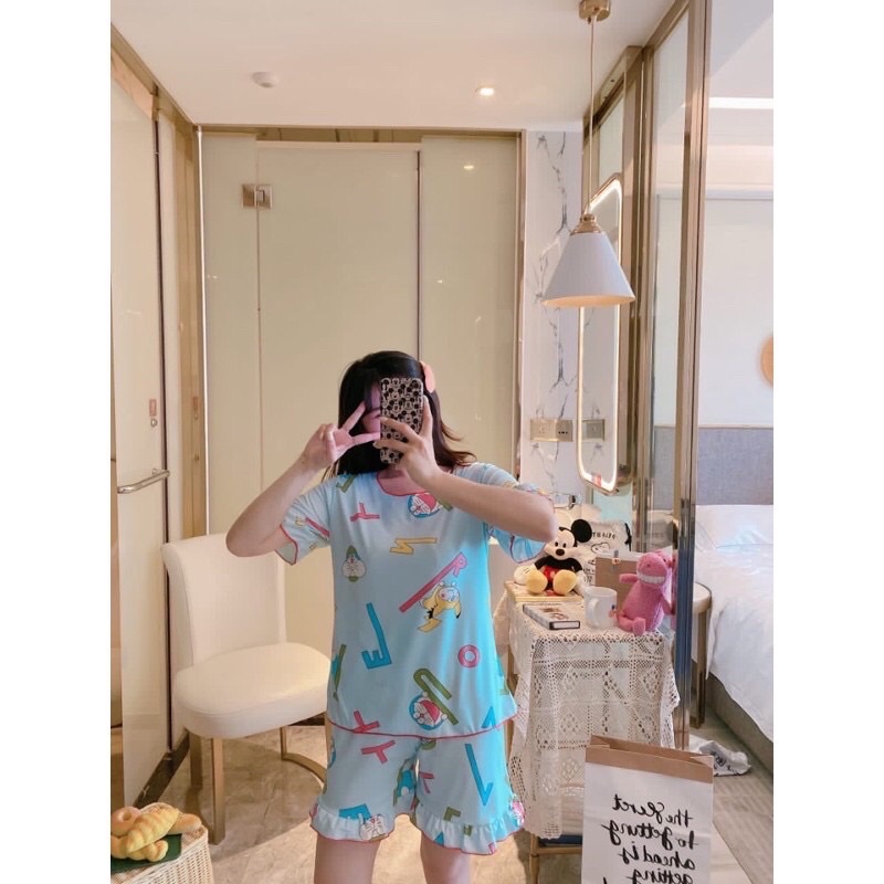 SALE CUCI GUDANG Piyama Murah Import / Piyama Import / Baju Tidur Wanita /Setelan Hotpant/SleepWear-HP NeciDoraemonTosca