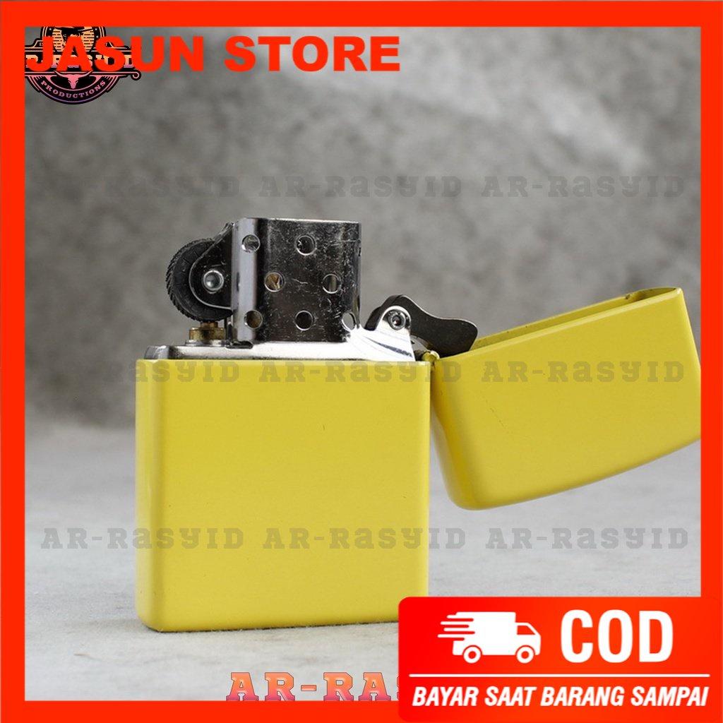 BISA COD! Korek Api Minyak Zippo Matte Yellow Kuning Polos 24839