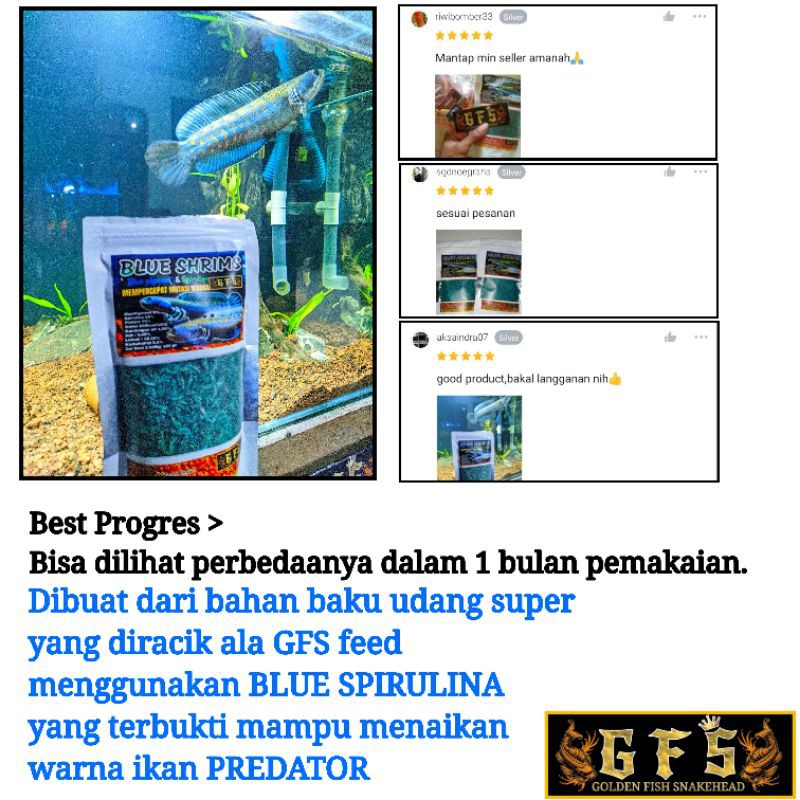 BLUE SHRIMS Udang kering spesial push blue 60 Gram