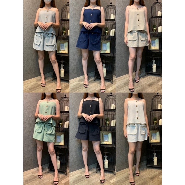 stelan tanktop+hotpants katun linen polos.set nixie wanita import murah.oneset tanktop+celanapendek linen polos wanita import murah,stelan murah wanita