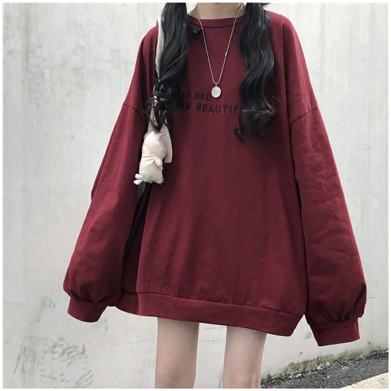 S - XXXXXL(6XL) Sweater I AM BAD size JUMBO OVERSIZE Jaket Crewneck Women Korean Fashion Loose BIGSIZE Jaket Jumbo BAD BEAUTIFUL